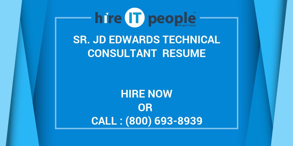 Jd Edwards Technical Consultant Resume