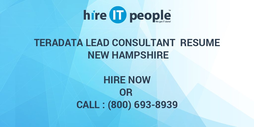 Lead Teradata DBA/ Teradata Consultant Resume - Hire IT People