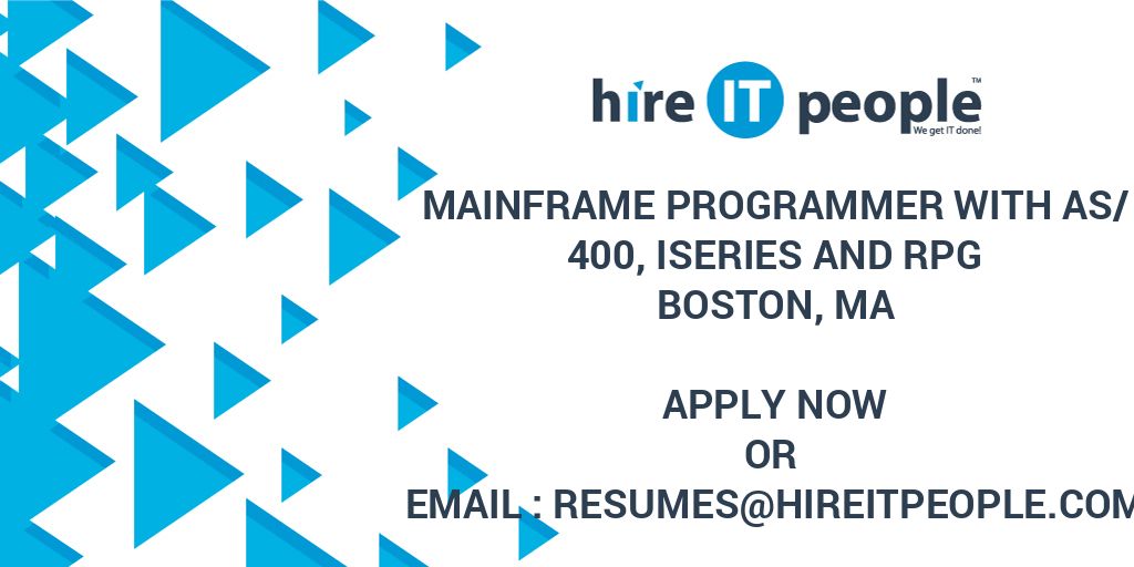 Mainframe Programmer with AS/400, iSeries and RPG - Hire IT People - We ...