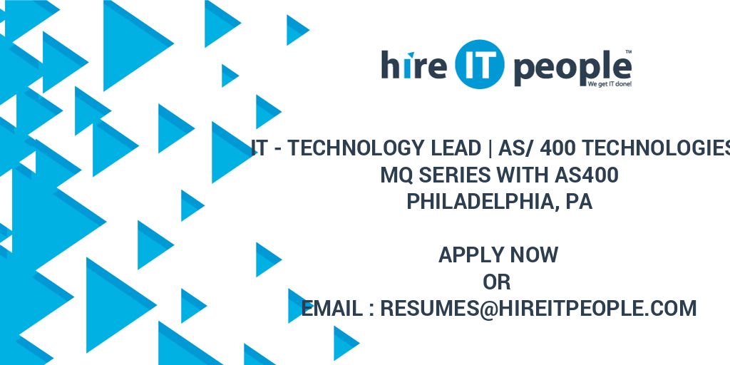 IT Technology Lead AS/400 technologies MQ Series with AS400