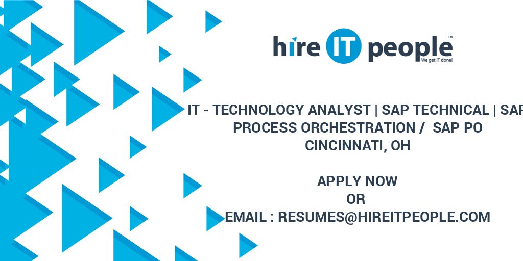 IT Technology Analyst SAP Technical SAP Process Orchestration