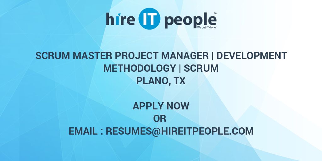 Scrum Master Project Manager Development Methodology Scrum Hire IT People We get IT done
