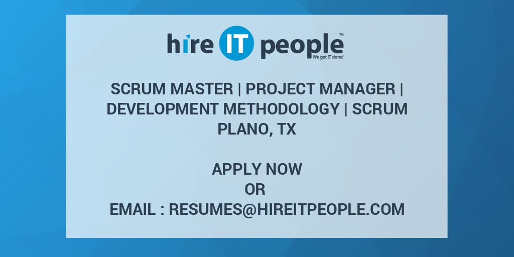 Scrum Master Project Manager Development Methodology Scrum Hire IT People We get IT done