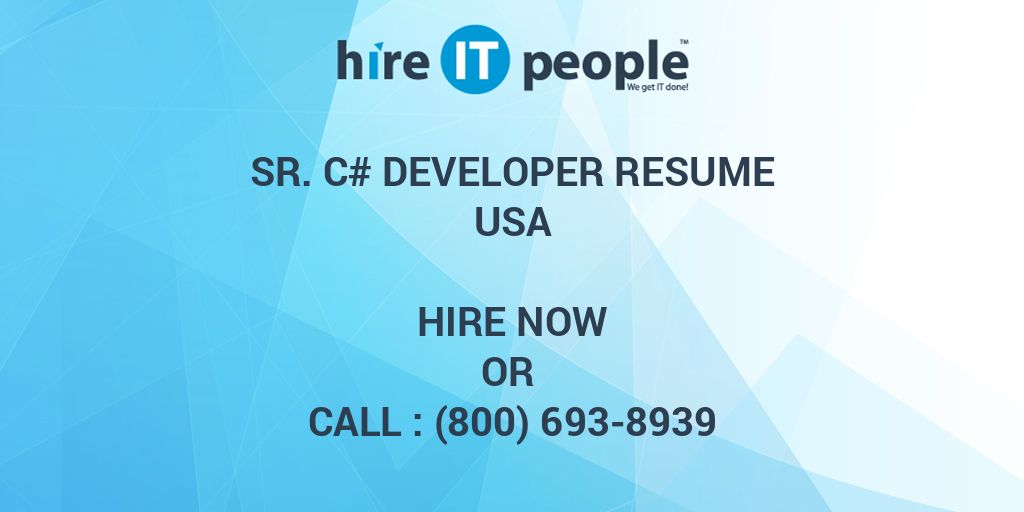 sr c developer resume hire it people we get it done database management resumes