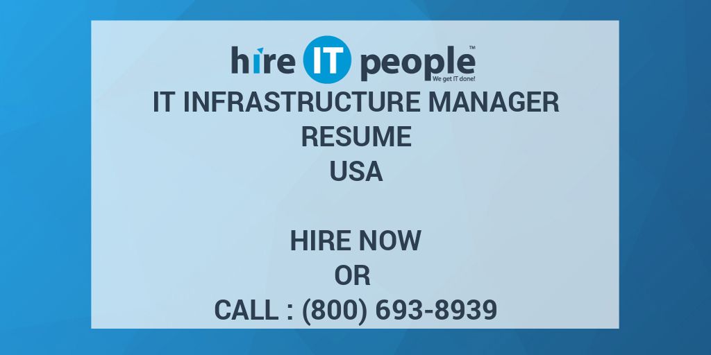 it infrastructure resume