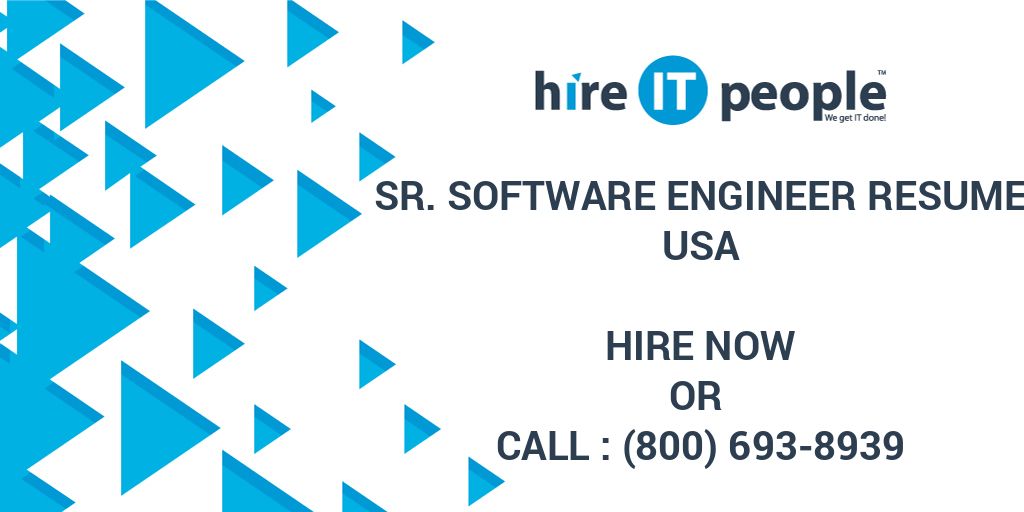 Sr Software Engineer Resume Hire IT People We Get IT Done