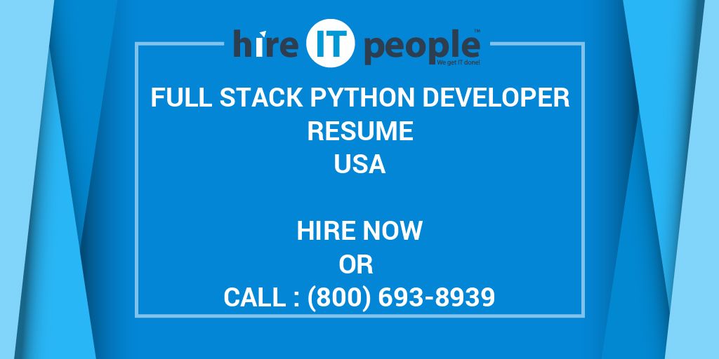 Full stack python developer Resume - Hire IT People - We get IT done