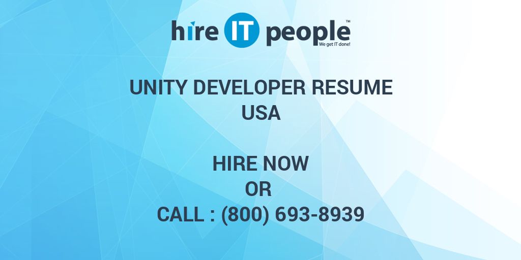 Unity Developer Resume - Hire IT People - We get IT done