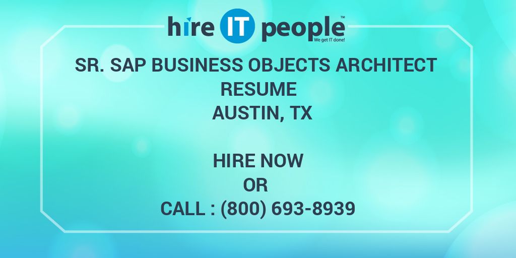 business objects architect resume