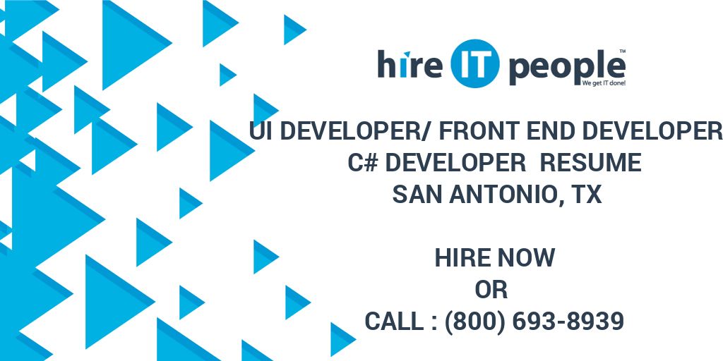 UI Developer/Front End Developer/ C# Developer Resume San Antonio, TX ...