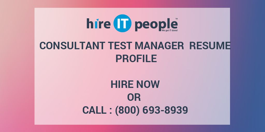 test manager resume
