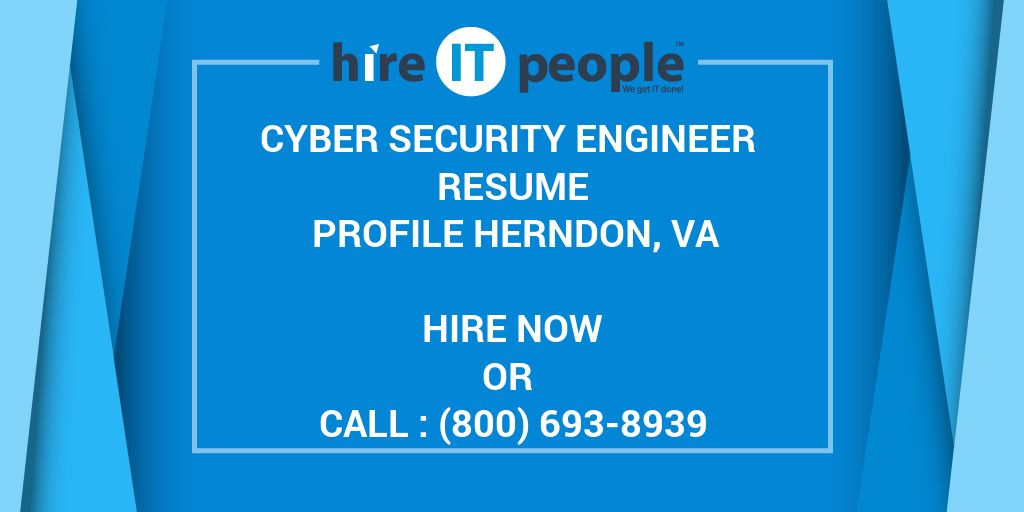 Cyber Security Engineer Resume Profile Herndon, VA - Hire ...