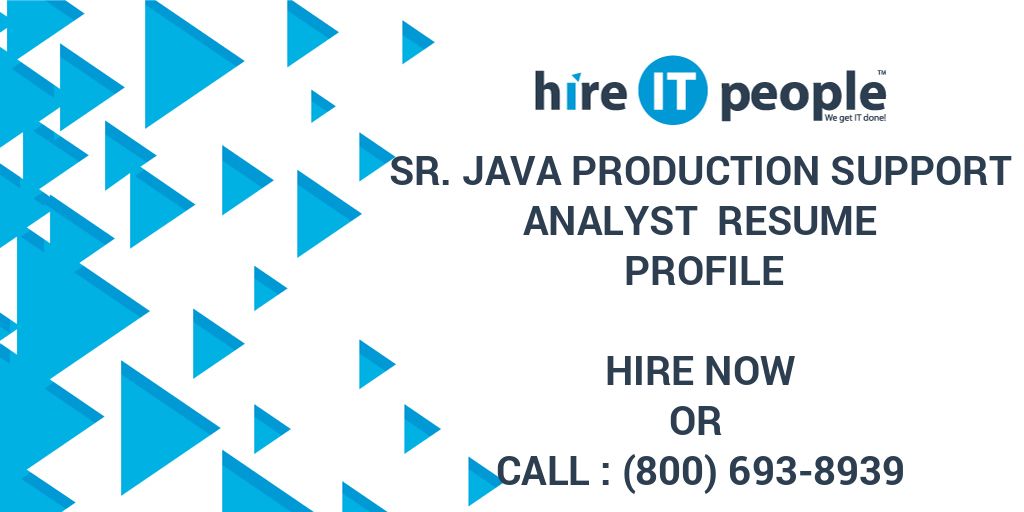production support analyst resumes