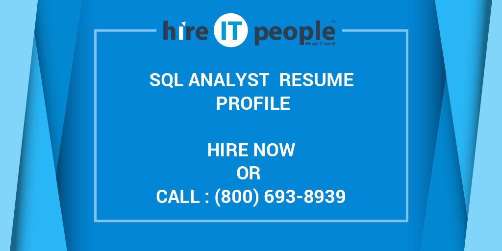 Sql interface analyst job description