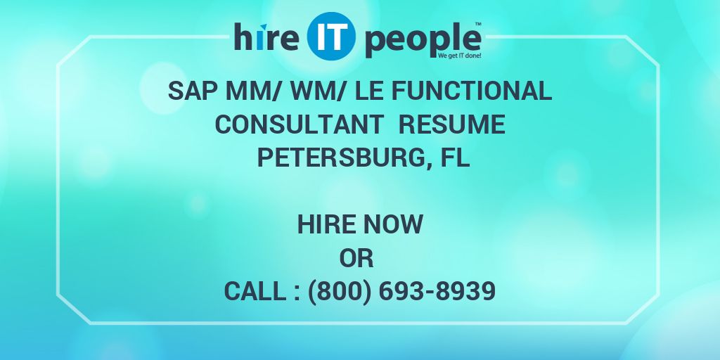 sap functional consultant resumes