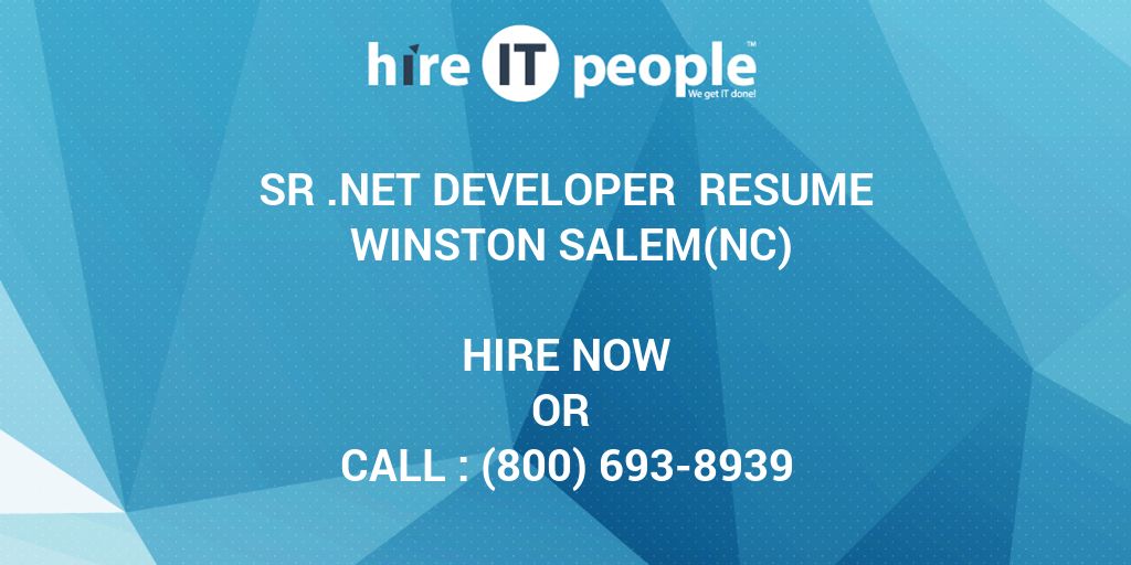 Sr .Net Developer Resume Winston Salem(NC) - Hire IT ...