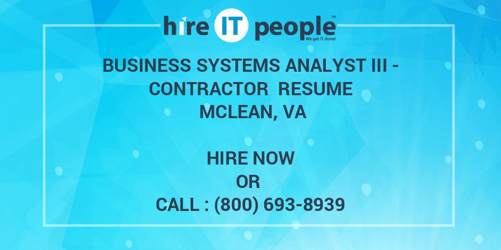 business systems analyst iii contractor resume mclean crm business analyst resumes