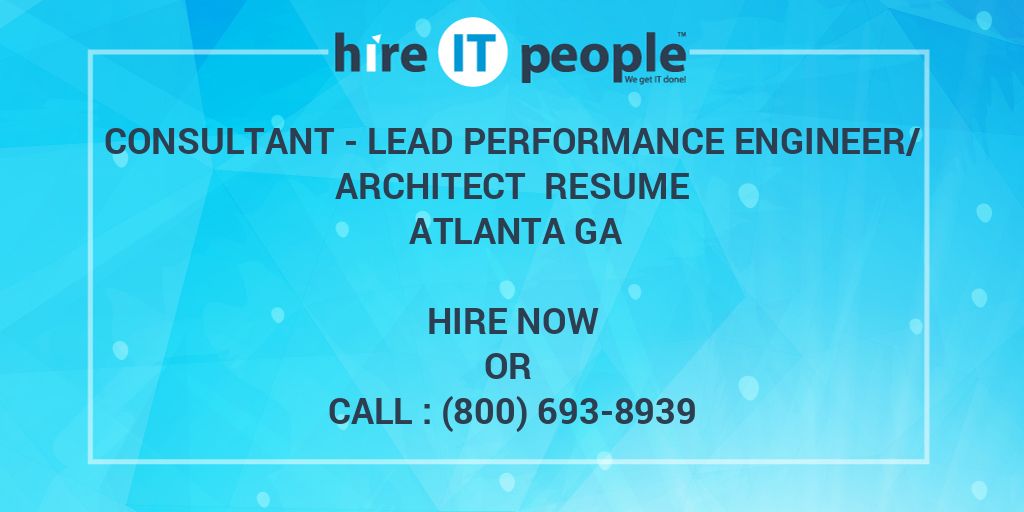 consultant-lead-performance-engineer-architect-resume-atlanta-ga